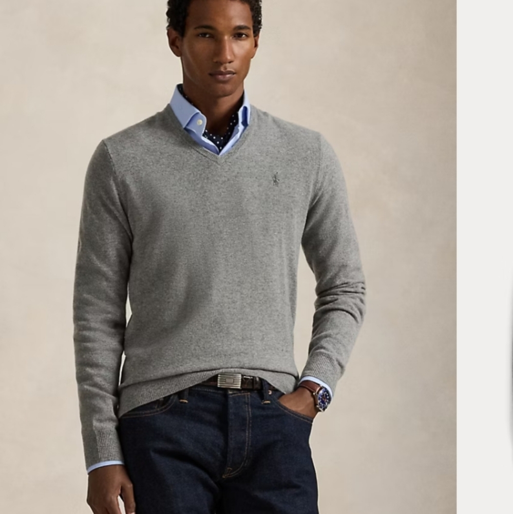 Ralph Lauren Gray V-Neck Men's Sweater
